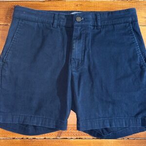 Ash & Erie Everyday Chino Shorts Mens 30x5.5 Navy Blue Stretch Twill Casual